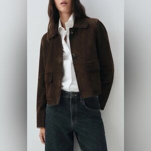 Women’s Mango SELECTION SUEDE LEATHER Jacket Small New